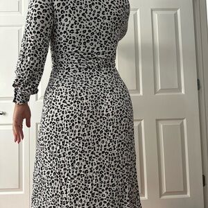 Loft leopard print shirt dress